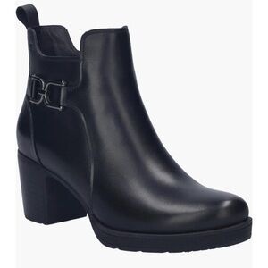 Josef Seibel Gloria 04 Black Leather Ankle Boots booties heel Buckle NEW EU 36
